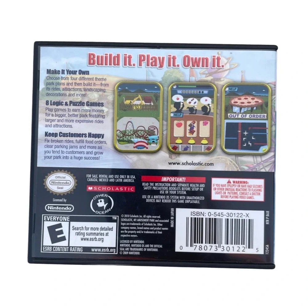 Scholastic My Amusement Park Nintendo DS Game CIB NTR-BAJE-USA Simulation Logic